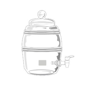Barrilete de Vidro com Torneira Plástica é um recipiente para armazenar líquidos, possibilita receber diversos tipos de líquidos em um ambiente fresco.