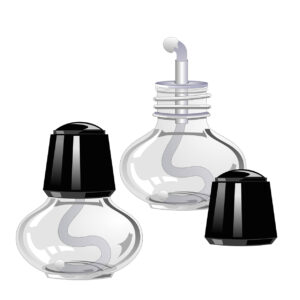 Lamparina de Vidro incolor pavio e tampa é utilizada para o aquecimento das vidrarias de laboratório, frascos, tubos de ensaio e becker.